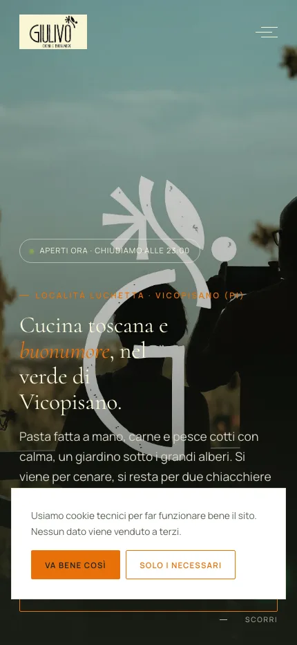 Screenshot smartphone del sito Giulivo